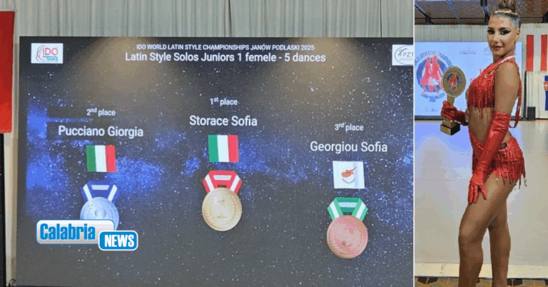La ballerina calabrese Giorgia Pucciano vicecampionessa mondiale in danze latino-americane