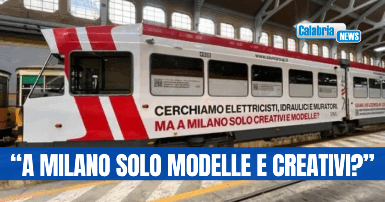 Annuncio sui tram di un imprenditore calabrese: cercasi elettricisti e idraulici