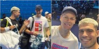 Sinner-Alcaraz, risate e selfie: allenamento show a Torino. E Jannik vince il set
