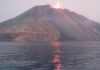 Stromboli, trabocco e flusso lavico sulla Sciara del Fuoco