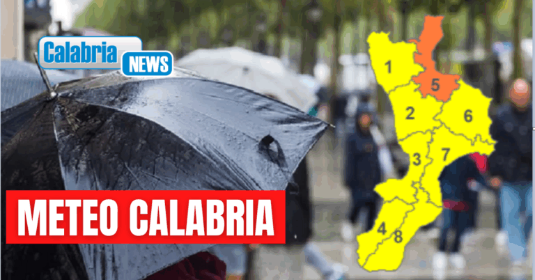 Tornano pioggia e temporali: giovedì allerta arancione sull’alto Jonio cosentino