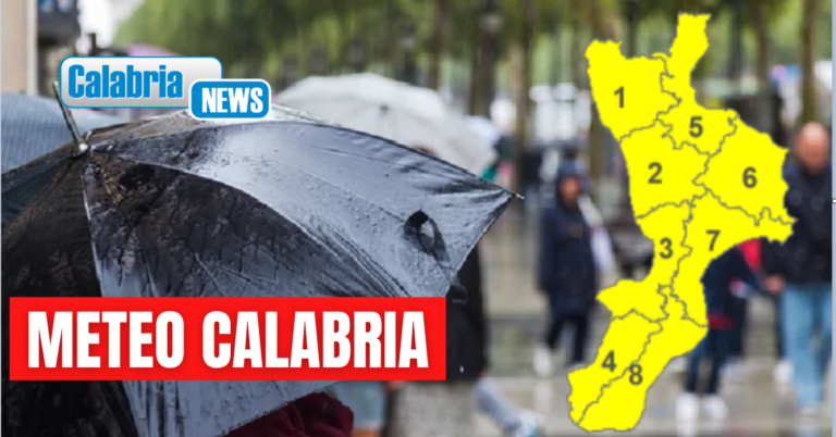 Domenica all’insegna del maltempo: allerta gialla sull’intero territorio regionale