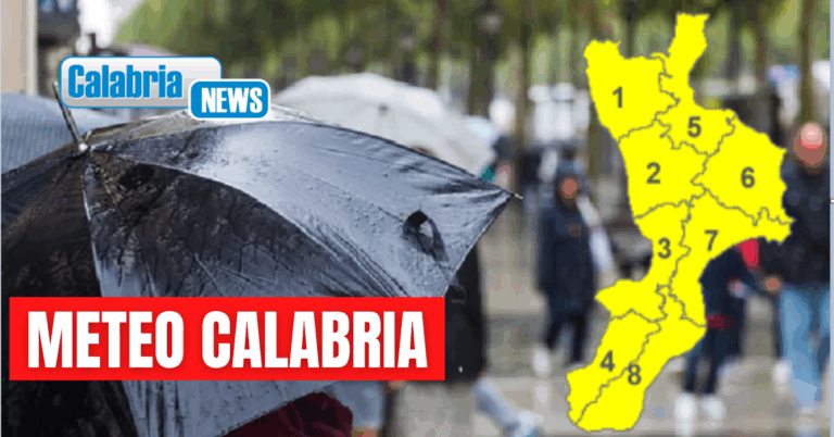 Allerta gialla in tutta la regione: peggiora il tempo, soprattutto sulla Calabria settentrionale