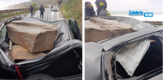 A causa del maltempo massi precipitano su un’auto nel reggino: contuso il conducente