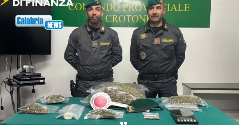 Arrestato 35enne a Isola Capo Rizzuto: pizzicato con oltre 1 Kg di marijuana