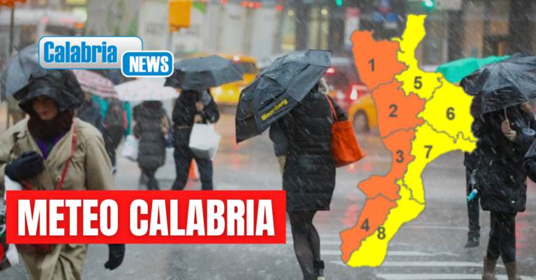 Confermata anche per venerdì l’allerta arancione sulla fascia tirrenica calabrese