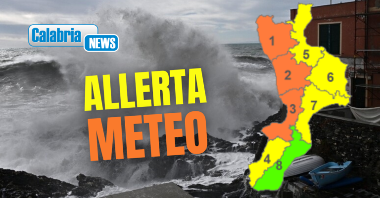 Il maltempo sferza ancora la Calabria: venerdì allerta arancione e gialla. Molte scuole chiuse