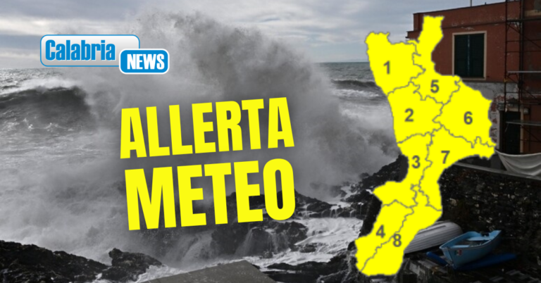 Meteo Calabria, domenica allerta gialla per piogge e temporali