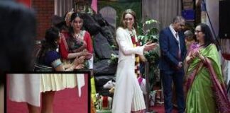 Kate rompe il protocollo e balla a piedi nudi per la festa indù