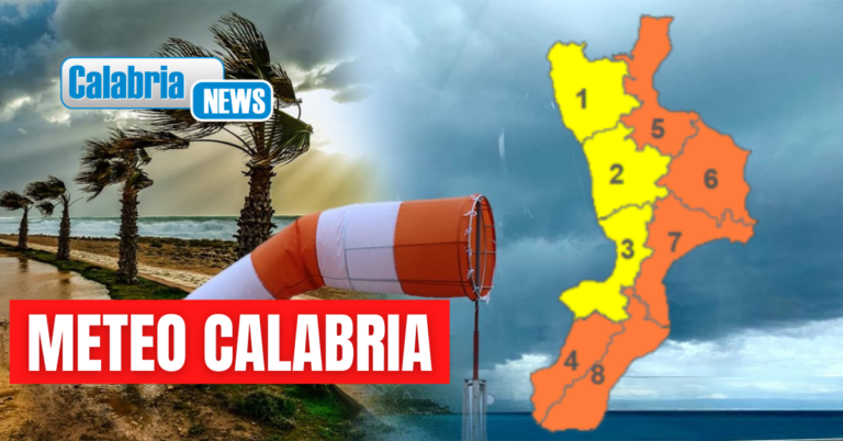Il maltempo non ci abbandona: anche martedì allerta arancione su gran parte della Calabria