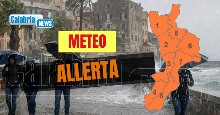 Lunedì con pioggia e temporali sulla Calabria: allerta arancione su tutta la Regione