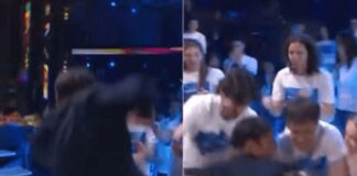 Sal Da Vinci canta a Domenica In, raggiunge la platea e… cade