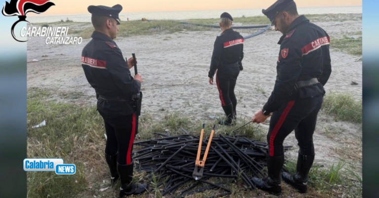 Roccelletta di Borgia, due persone denunciate per tentato furto di cavi elettrici sulla spiaggia