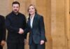 Ucraina, incontro Meloni-Zelensky: “Italia interessata a produzione congiunta droni”