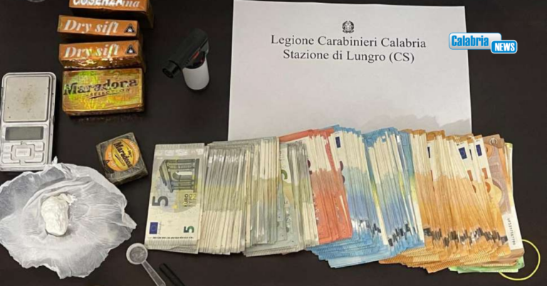 Lungro, sequestrati droga e 35mila euro in contanti: arrestato 30enne incensurato