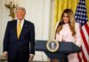 Melania Trump cita l”empatia’ del marito: scattano le risate alla Casa Bianca