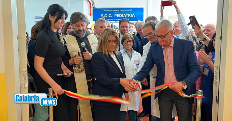 Inaugurata al “Pugliese” la nuova area pediatrica: più posti letto e spazi a misura di bambino