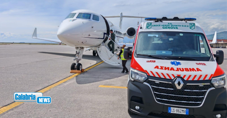 Bimba di 8 mesi in pericolo di vita trasferita con volo d’urgenza da Lamezia Terme a Genova