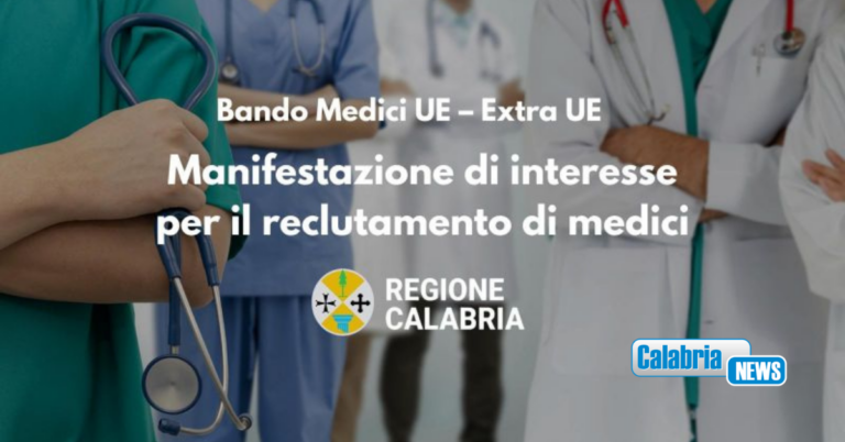 Sanità, bando per reclutare medici Ue ed extra Ue in Calabria: gli idonei sono 168 su 257 partecipanti