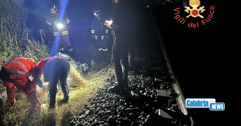 Nella notte 21enne travolto da treno merci sulla tratta ferroviaria Lamezia-Reggio Calabria: E’ in codice rosso