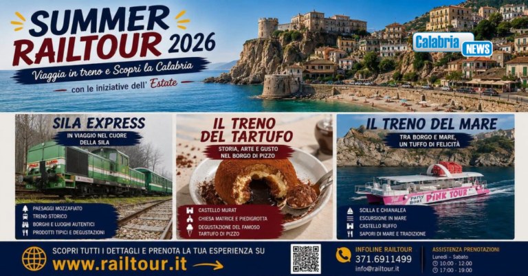 “Summer RailTour 2026”: calendario di iniziative per cittadini e turisti alla scoperta della Calabria in treno