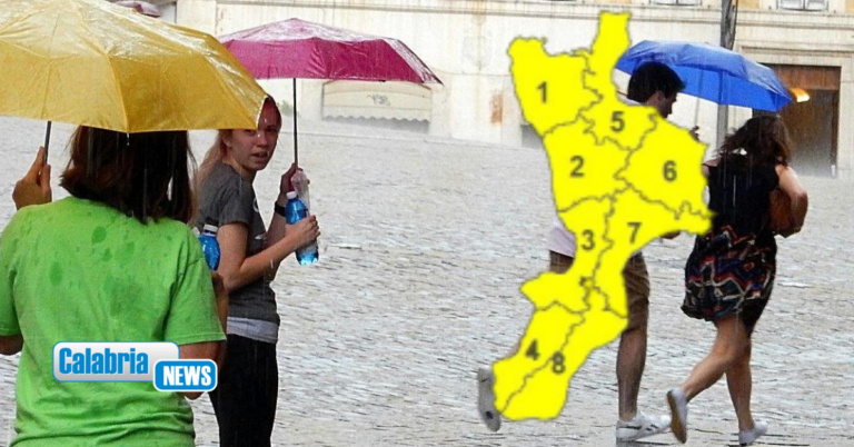 Allerta meteo gialla per temporali sulla Calabria venerdì 14 agosto: ore contate per il caldo africano