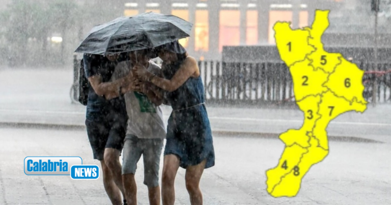 Allerta meteo gialla per temporali martedì 18 agosto: anche la Calabria a rischio maltempo