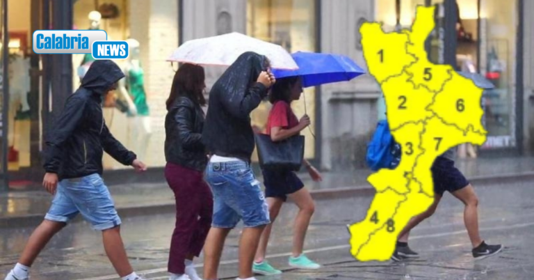 Domenica con allerta gialla in tutta la Calabria, forti temporali come conseguenza dell’ondata di caldo