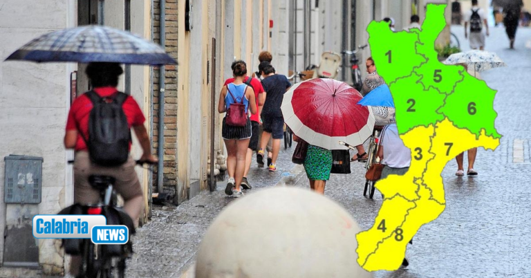 Allerta meteo gialla per temporali martedì 11 agosto: 5 regioni a rischio, c’è anche la Calabria