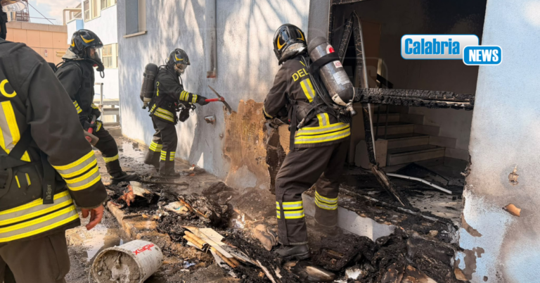 Crotone, domato sul nascere un principio di incendio nel piazzale dell’ex laboratorio analisi dell’ospedale