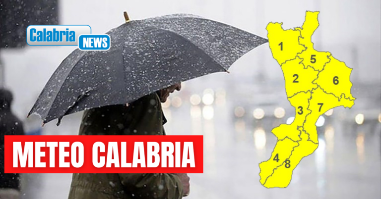 Domenica all’insegna di pioggia e temporali: Diramato avviso di allerta gialla per tutta la Regione