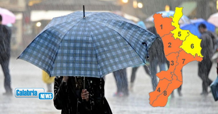 Meteo Calabria: Sabato con allerta arancione sulla gran parte del territorio, temperature in calo